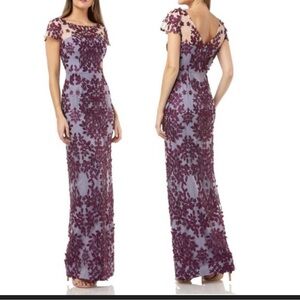 JS Collections Plum Floral Maxi Dress Size 4